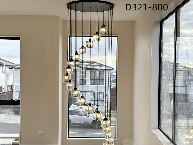 Vintage Black Finish With Glass Drop Light,D321-80cm，Two Sizes - Galaxy Lighting NZ