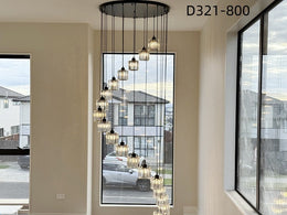 Vintage Black Finish With Glass Drop Light,D321-80cm，Two Sizes - Galaxy Lighting NZ