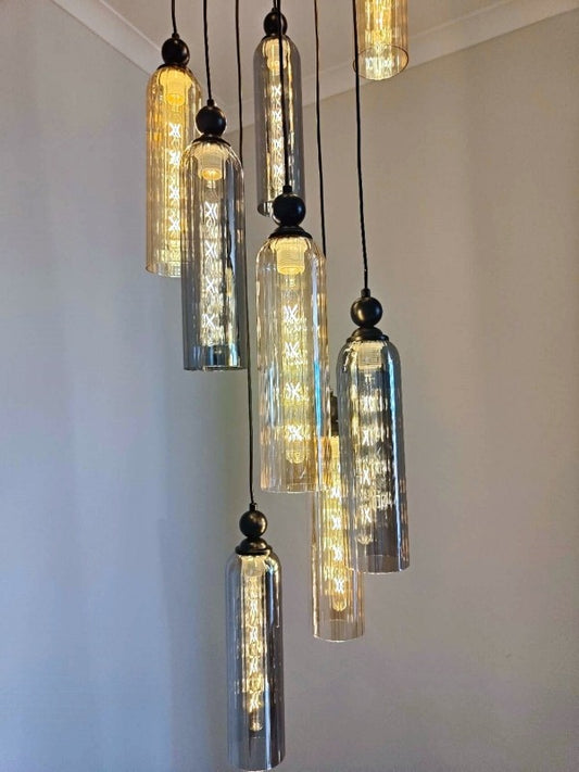 Vintage Style Glass Pendant Light P140-40cm - Galaxy Lighting NZ