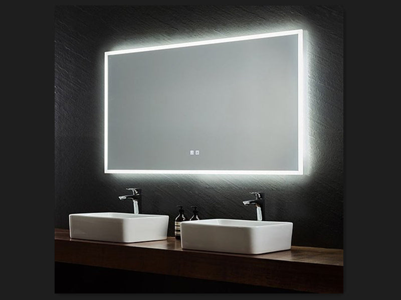 White Rim LED Demister Mirror KC1200*750mm # - Galaxy Lighting NZ
