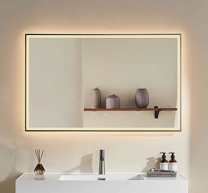 Gunmetal Framed LED Mirror GM1200*750mm Demister - Galaxy Lighting NZ