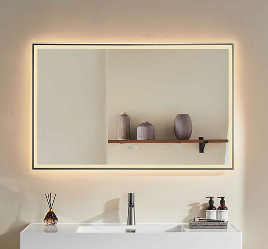 Gunmetal Framed LED Mirror GM1200*750mm Demister - Galaxy Lighting NZ
