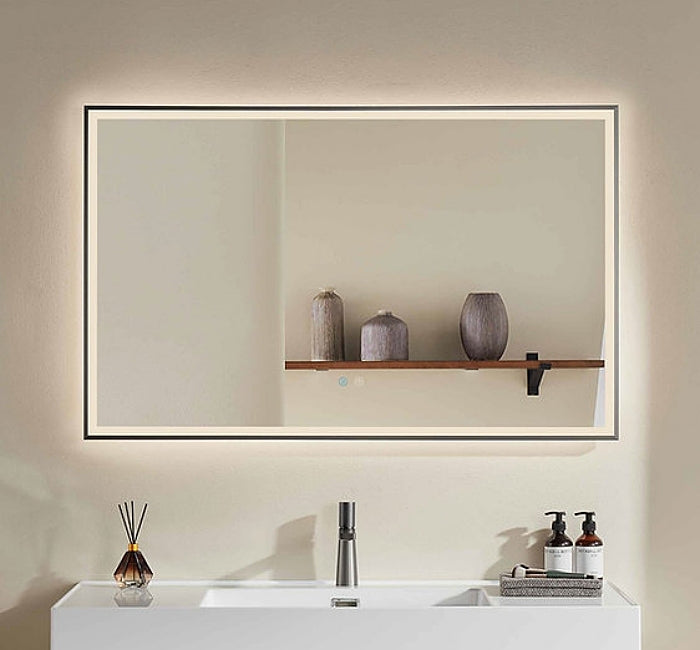 Gunmetal Framed LED Mirror GM1200*750mm Demister - Galaxy Lighting NZ
