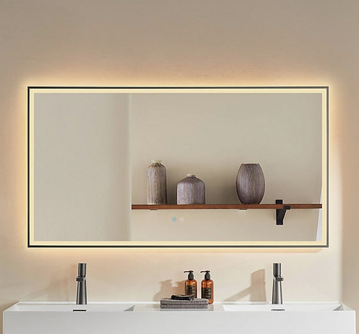 Gunmetal Framed LED Mirror GM1400*750mm Demister - Galaxy Lighting NZ