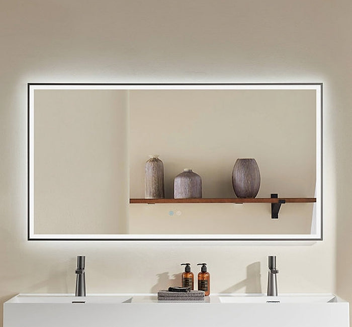 Gunmetal Framed LED Mirror GM1400*750mm Demister - Galaxy Lighting NZ