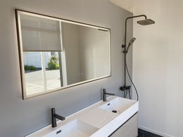 Gunmetal Framed LED Mirror GM1400*750mm Demister - Galaxy Lighting NZ