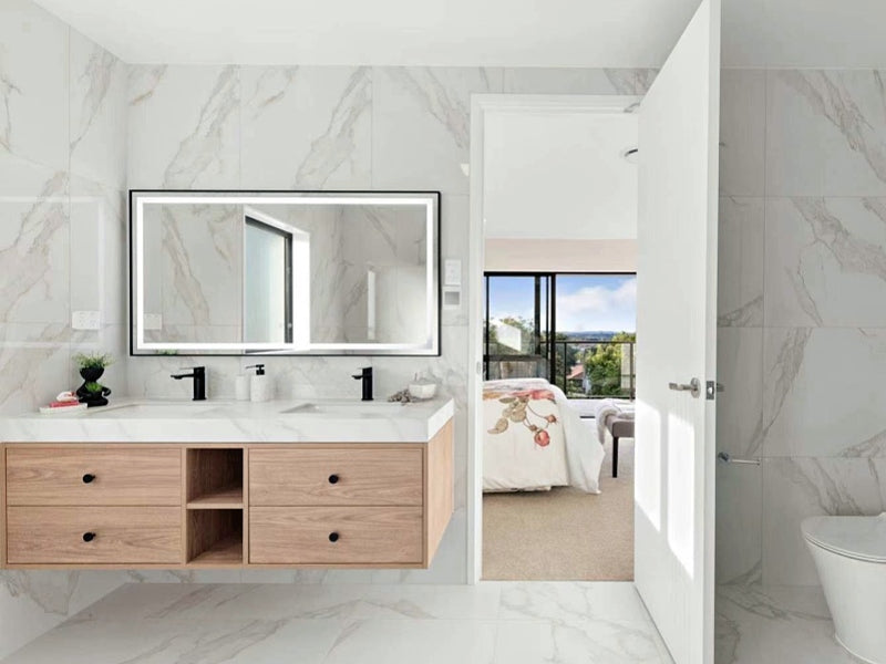 Gunmetal Framed LED Mirror GM1200*750mm Demister - Galaxy Lighting NZ
