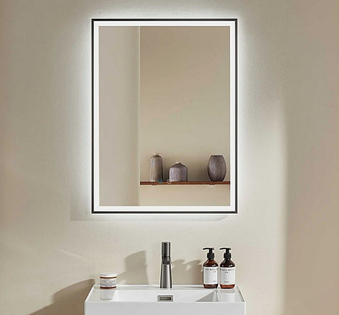 Gunmetal Framed LED Mirror GM600*800mm Demister - Galaxy Lighting NZ