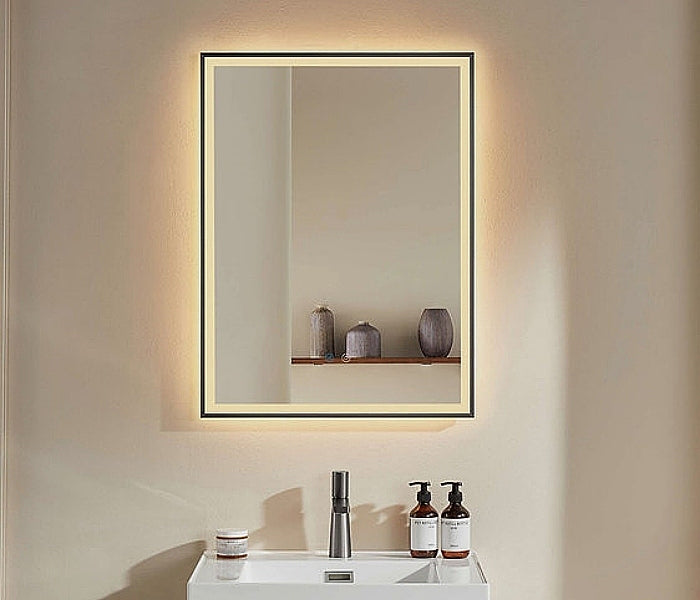 Gunmetal Framed LED Mirror GM600*800mm Demister - Galaxy Lighting NZ
