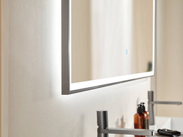 Gunmetal Framed LED Mirror GM1200*750mm Demister - Galaxy Lighting NZ