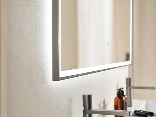 Gunmetal Framed LED Mirror GM1200*750mm Demister - Galaxy Lighting NZ
