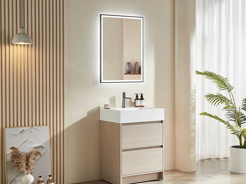 Gunmetal Framed LED Mirror GM600*800mm Demister - Galaxy Lighting NZ