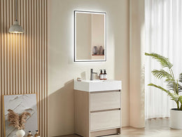 Gunmetal Framed LED Mirror GM600*800mm Demister - Galaxy Lighting NZ