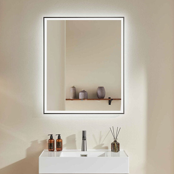 Gunmetal Framed LED Mirror GM750*900mm Demister - Galaxy Lighting NZ