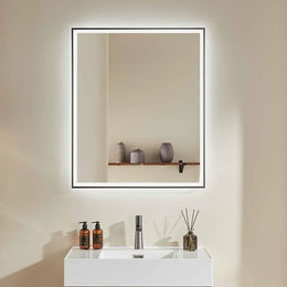 Gunmetal Framed LED Mirror GM750*900mm Demister - Galaxy Lighting NZ