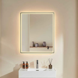 Gunmetal Framed LED Mirror GM750*900mm Demister - Galaxy Lighting NZ
