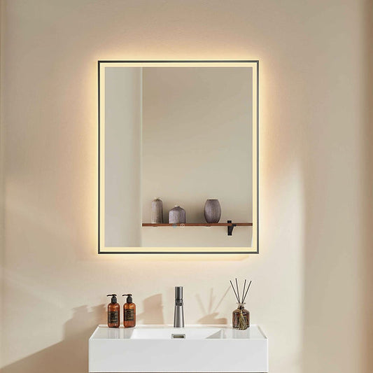 Gunmetal Framed LED Mirror GM750*900mm Demister - Galaxy Lighting NZ