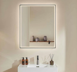 Gunmetal Framed LED Mirror GM750*900mm Demister - Galaxy Lighting NZ