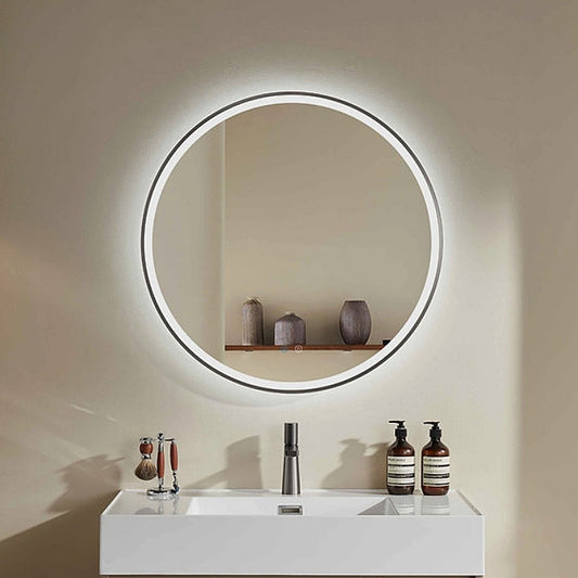 Gunmetal Framed LED Mirror GM800*800mm Demister - Galaxy Lighting NZ