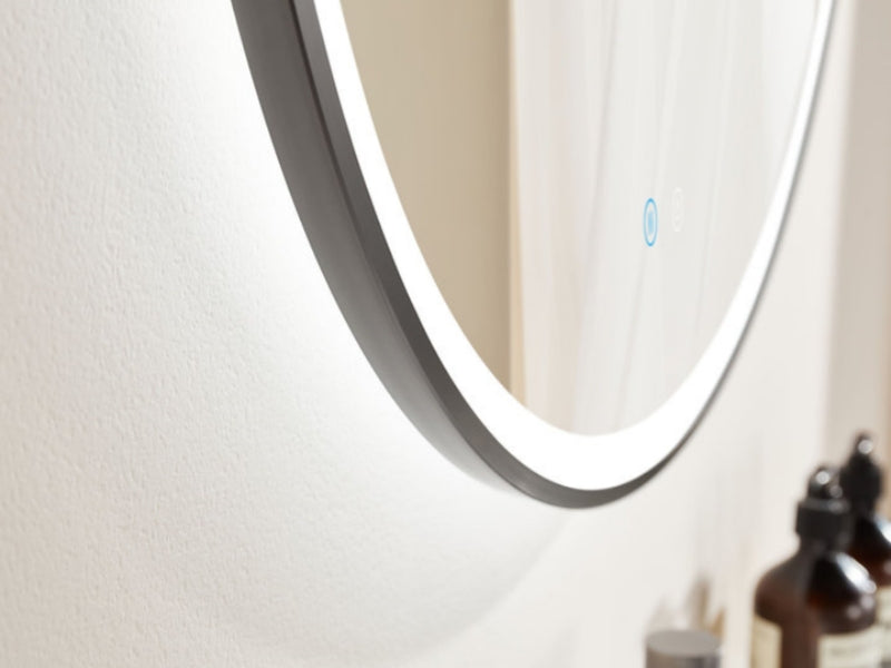 Gunmetal Framed LED Mirror GM700*700mm Demister - Galaxy Lighting NZ