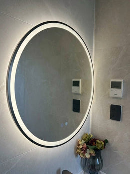Gunmetal Framed LED Mirror GM700*700mm Demister - Galaxy Lighting NZ