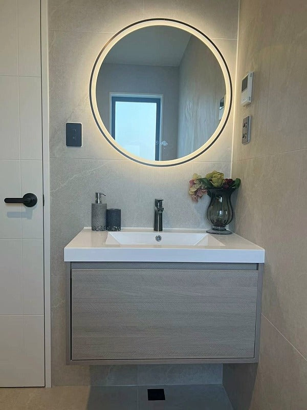 Gunmetal Framed LED Mirror GM700*700mm Demister - Galaxy Lighting NZ