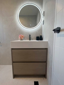 Gunmetal Framed LED Mirror GM700*700mm Demister - Galaxy Lighting NZ