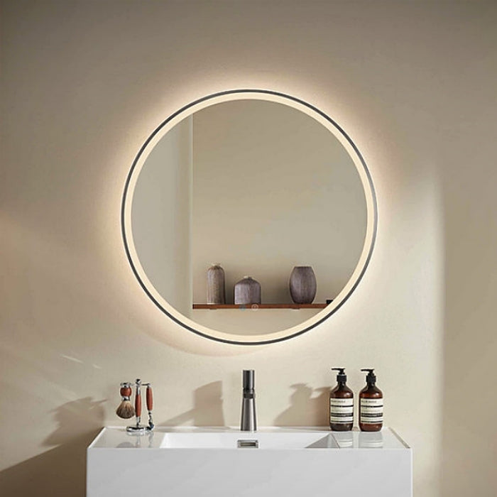 Gunmetal Framed LED Mirror GM700*700mm Demister - Galaxy Lighting NZ