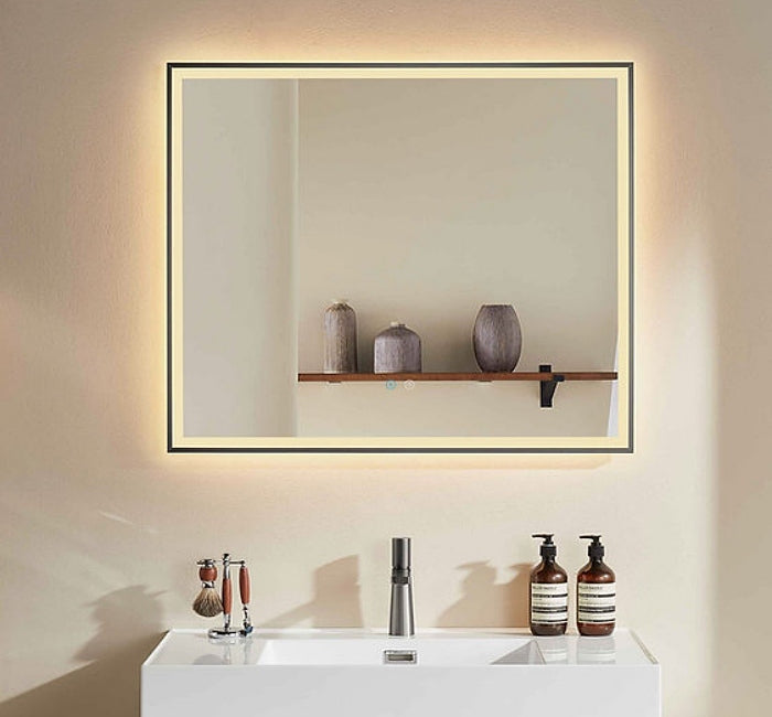 Gunmetal Framed LED Mirror GM900*750mm Demister - Galaxy Lighting NZ