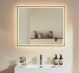 Gunmetal Framed LED Mirror GM900*750mm Demister - Galaxy Lighting NZ