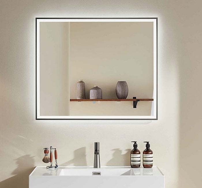 Gunmetal Framed LED Mirror GM900*750mm Demister - Galaxy Lighting NZ