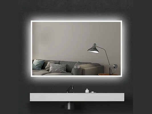 White Rim LED Demister Mirror KC1200*750mm # - Galaxy Lighting NZ