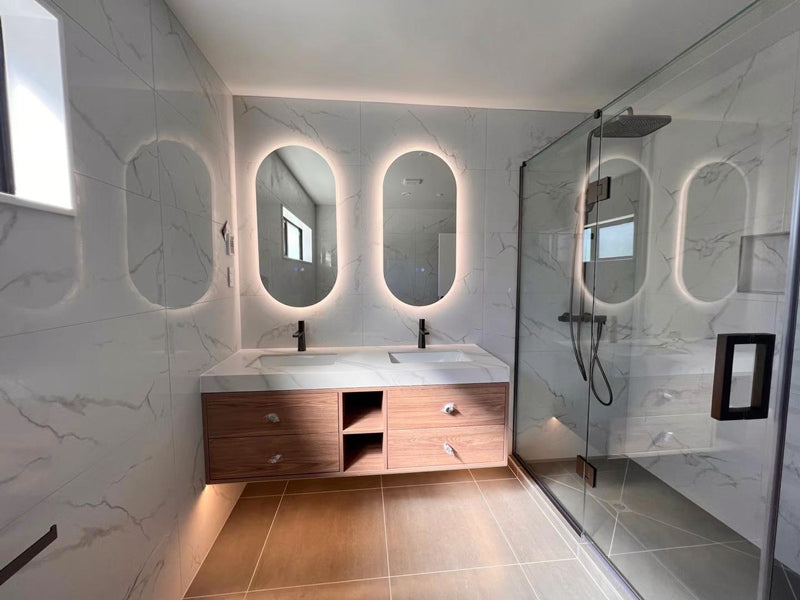 White Rim LED Demister Mirror KC500*1000mm - Galaxy Lighting NZ