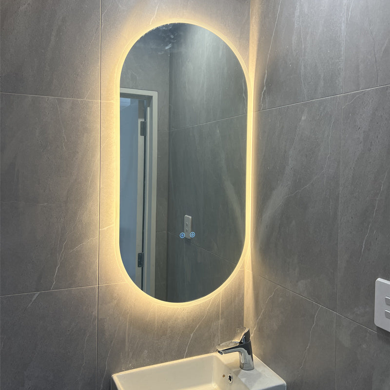White Rim LED Demister Mirror KC500*1000mm - Galaxy Lighting NZ