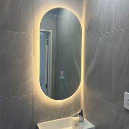 White Rim LED Demister Mirror KC500*1000mm - Galaxy Lighting NZ