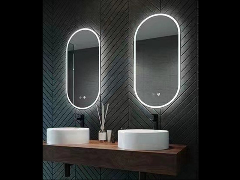 White Rim LED Demister Mirror KC500*1000mm - Galaxy Lighting NZ