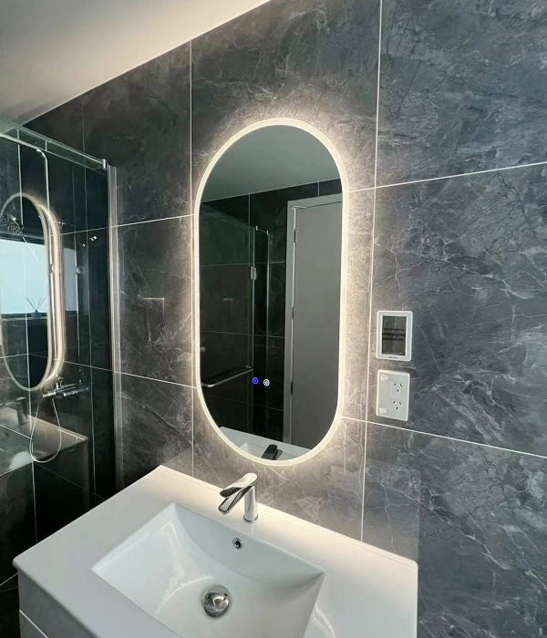 White Rim LED Demister Mirror KC500*1000mm