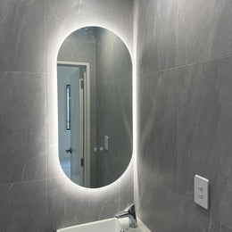 White Rim LED Demister Mirror KC500*1000mm - Galaxy Lighting NZ