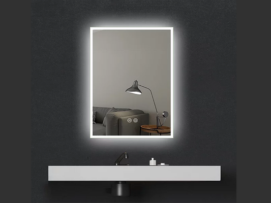 White Rim LED Demister Mirror KC600*800mm # - Galaxy Lighting NZ