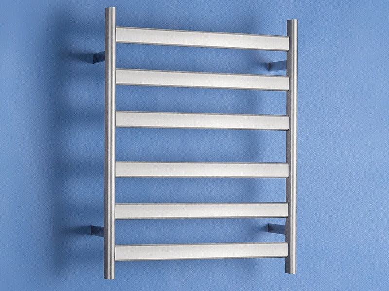 Brushed Nickel Heated Towel Rail 500*640mm  6 Bars # - Galaxy Lighting NZ