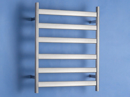 Brushed Nickel Heated Towel Rail 500*640mm  6 Bars # - Galaxy Lighting NZ