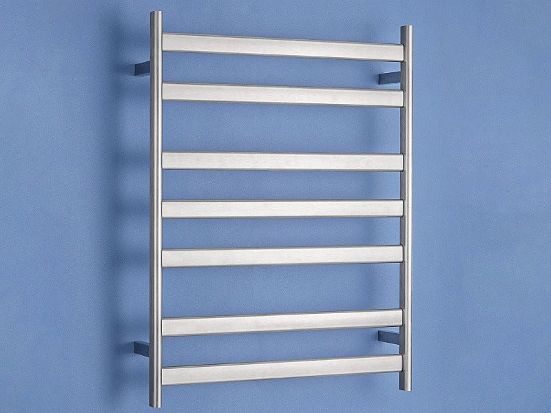 Brushed Nickel Heated Towel Rail 600*800mm 7 Bars - Galaxy Lighting NZ