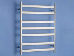 Brushed Nickel Heated Towel Rail 600*800mm 7 Bars - Galaxy Lighting NZ