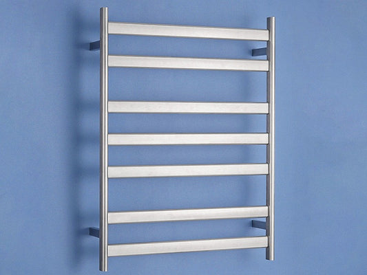 Brushed Nickel Heated Towel Rail 600*800mm 7 Bars - Galaxy Lighting NZ