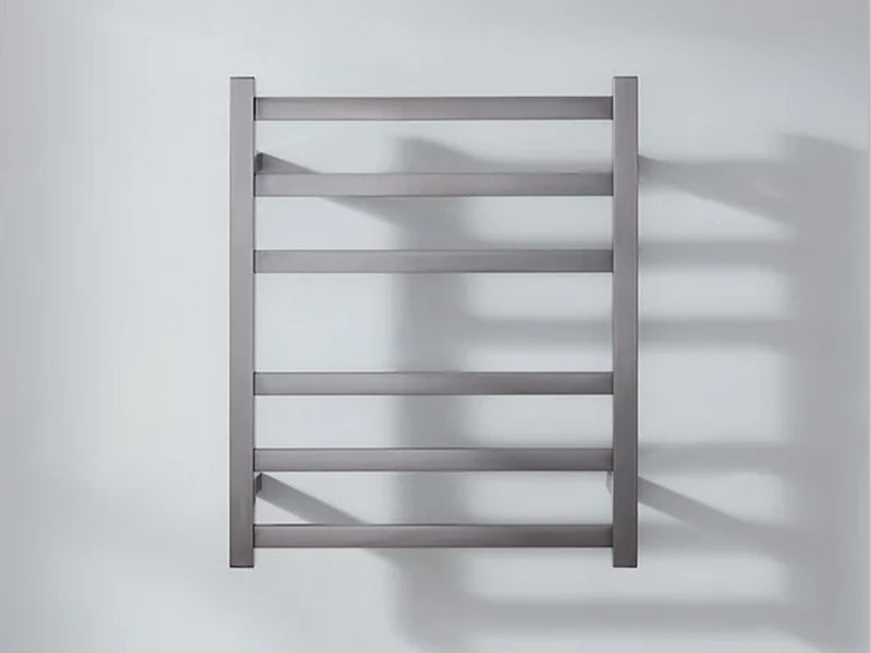 Brush Gun Metal finished Heated Towel Rail 500*640mm 6 Bars # - Galaxy Lighting NZ