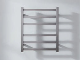 Brush Gun Metal finished Heated Towel Rail 500*640mm 6 Bars # - Galaxy Lighting NZ