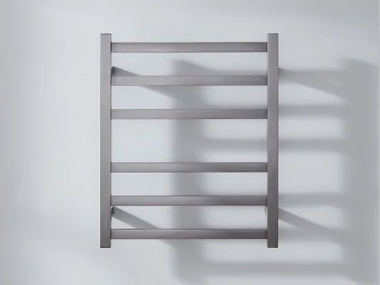 Brush Gun Metal finished Heated Towel Rail 500*640mm 6 Bars # - Galaxy Lighting NZ