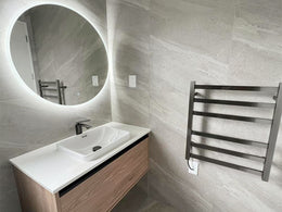 Brush Gun Metal finished Heated Towel Rail 500*640mm 6 Bars # - Galaxy Lighting NZ