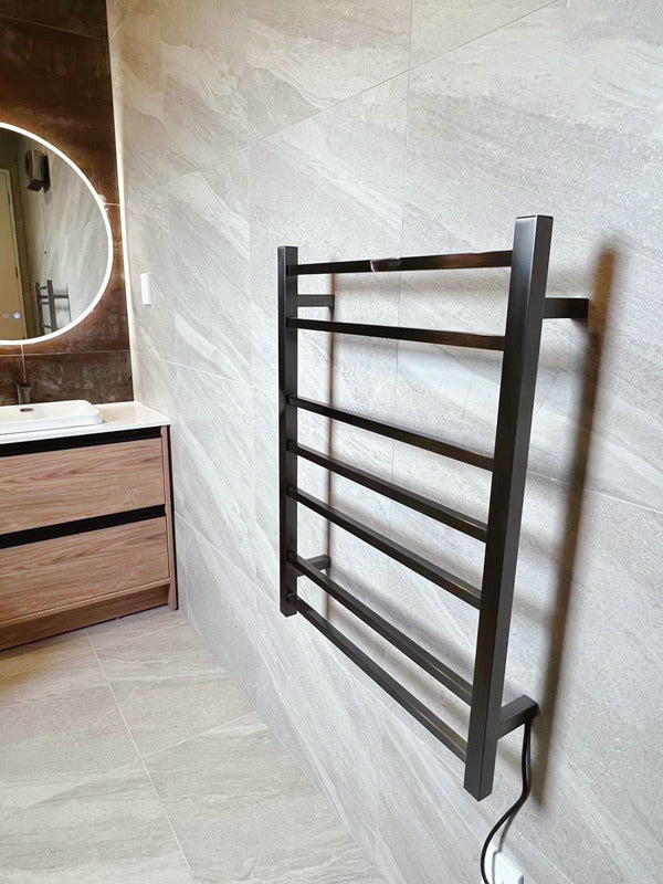 Brush Gun Metal finished Heated Towel Rail 600*800mm 7 Bars(DEMO)#) - Galaxy Lighting NZ