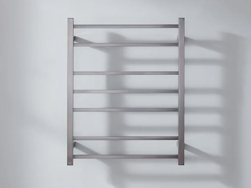 Brush Gun Metal finished Heated Towel Rail 600*800mm 7 Bars(DEMO)#) - Galaxy Lighting NZ